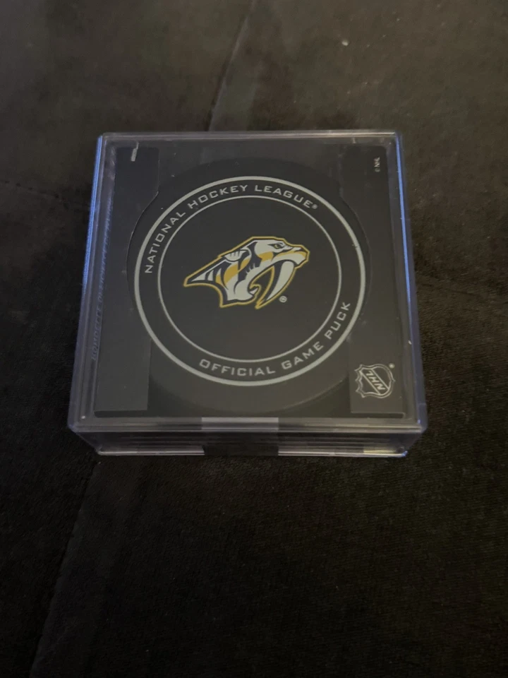 Nashville Predators Official Game Puck 2017 NHL 100th Anniversary (sealed) - Image 1 of 2