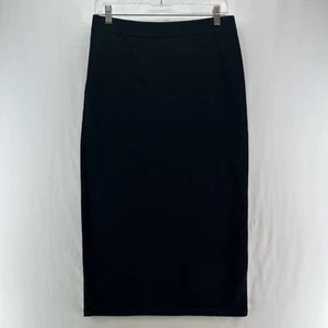 James Perse Standard Midi Skirt Womens S Pencil & Straight Terry Pull On Black - Picture 1 of 10