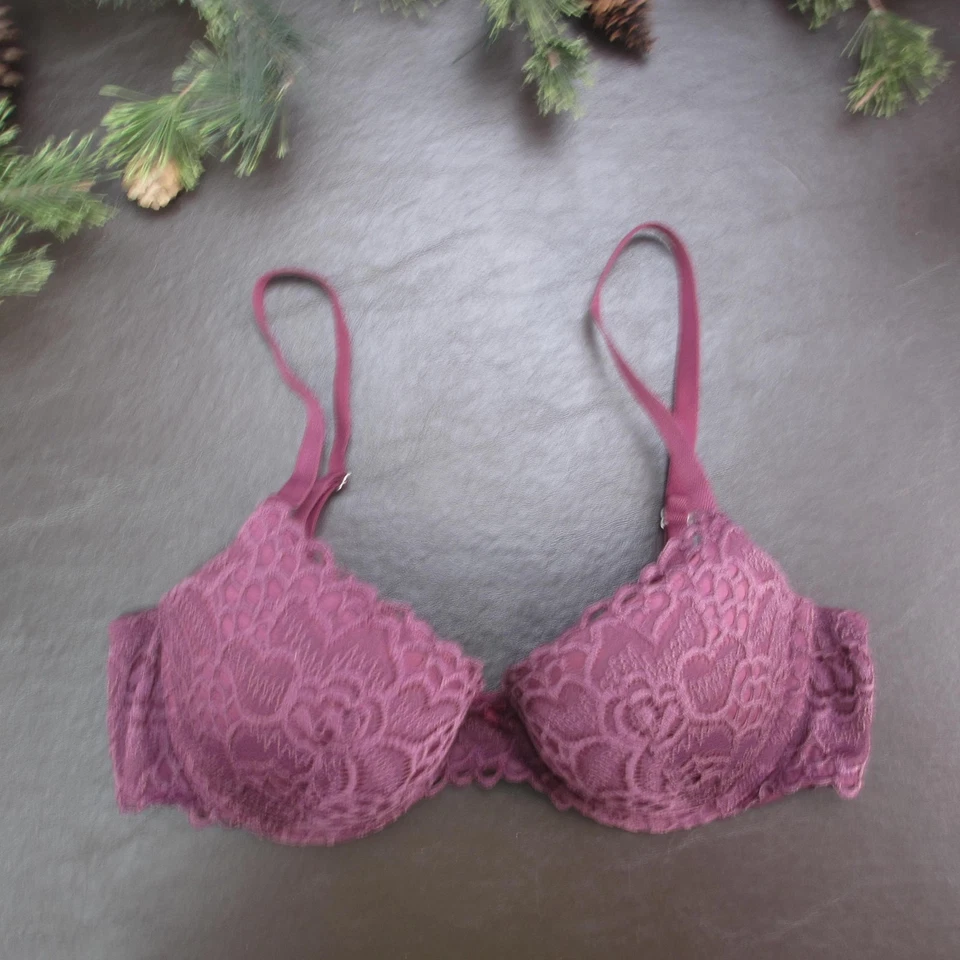 Aerie Bra Womens 32D Purple Lace Underwire Padded Adjustable Straps 2901470532 - Image 1 of 4