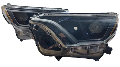 FIT 2016 2017 2018 Toyota RAV4 Black OE Style Halogen RH LH Headlight Pair #P21 - Image 1 of 4