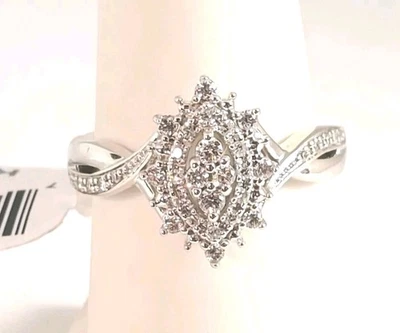 10kt White Gold, Keepsake Jazz, 1/4 cttw Diamond Ring. Size 7 (OGJ2035) - Image 1 of 4