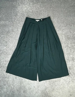 Pantalones culotte plisados Vince para mujer 4 verdes rayón tiro alto cremallera lateral Foto 1 de 4