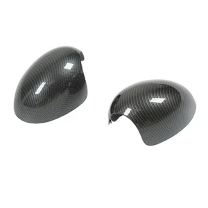 *´ 2Pcs Door Side Rearview Mirror Cover Carbon Fiber Style Wing Cover For R55 - Picture 1 of 22