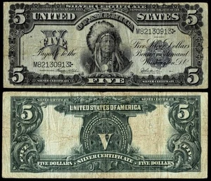 1899 5 $ ~große Scheine~ "CHIEF" Silber Zertifikat Schein sehr schön - Bild 1 von 1