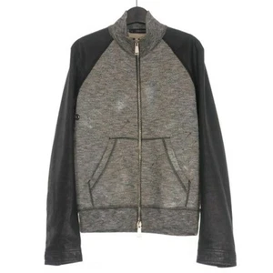 DSQUARED DSQUARED2 Sleeve Leather Vintage Work Sweat Blouson Jacket S Grey Used - Picture 1 of 8