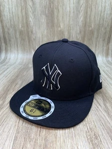 New York Yankees New Era 59FIFTY Sombrero Ajustado Juvenil Talla 6 3/8 Negro Usado - Imagen 1 de 10