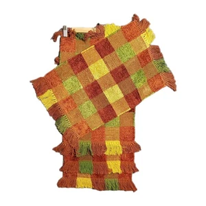 Autumn Fall Color Block Placemats Set Of 4 Harvest Thanksgiving Table Decor EUC - Picture 1 of 7