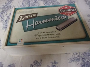 Hinkler Brand "Learn Blues Harmonica" Kit (Wood Box, Harmonica & Book) - Picture 1 of 10