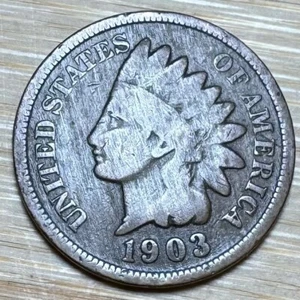PIECE DE 1 CENT TÊTE D´INDIEN USA 1903 (1273) - Picture 1 of 2