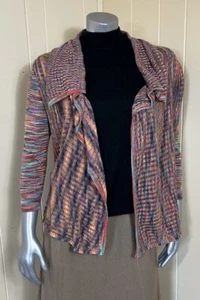Absolutely Famous Cardigan Sweater Womens size S-Asymmetrical Hem Colorful - Picture 1 of 12