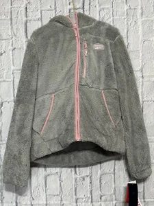 Reebok Women's Faux Fur Fleece Sherpa Sweater Pure Gray Pink OLRB714 $150 Retail - Picture 1 of 6