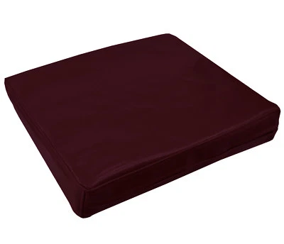 pe243t Cabernet Red Faux Leather Classic Pattern 3D Box Cushion Cover Custom Siz - Image 1 of 4