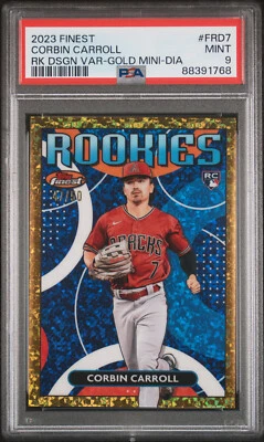 2023 Finest Rookies Corbin Carrol Gold Mini-Diamond #FRD7 PSA 9 - Image 1 of 2