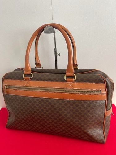 CELINE Macadam Boston borsa tote bag PCV pelle vintage USATA originale #S1991