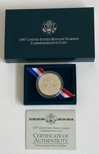 1997 Botanic Garden US Mint Commerative Unc. Silver Dollar - Free Shipping - Picture 1 of 3