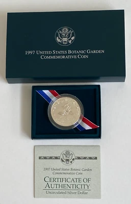 1997 Botanic Garden US Mint Commerative Unc. Silver Dollar - Free Shipping - Image 1 of 3