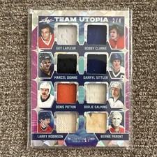 2022-23 Leaf Game Used Team Utopia /4 Lafleur Clarke Dionne Sittler Potvin Paren