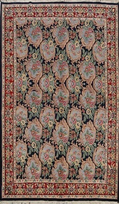 All-Over Floral Aubusson Chinese Area Rug Wool Hand-knotted Oriental 6x9 Carpet - Image 1 of 4