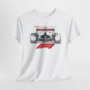 DRIVE to SURVIVE Formula One F1 Racing Fan T-Shirt | DTF Print | S-5XL 7 Colors - Picture 1 of 19