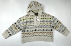 American Eagle Crop Pullover Damen Medium Kapuze Wollmischung Oversized weich NEU - Bild 1 von 11