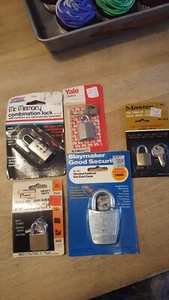 Lot of 5 Locks, Master, Slaymaker, Yale, National, Guardian Power, NOS - Picture 1 of 12