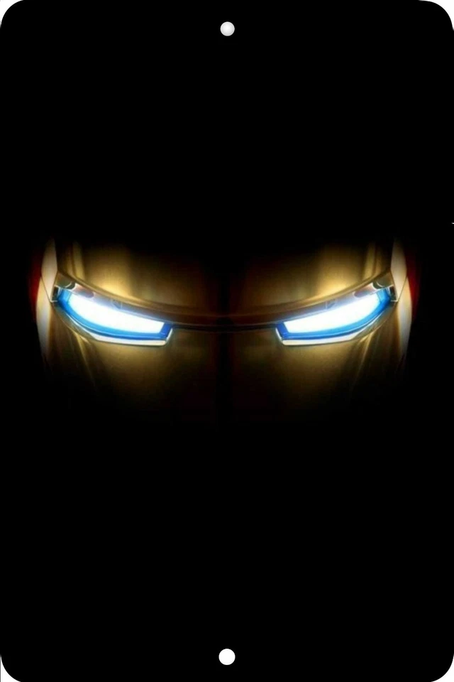 Железный человек, глаза, день рождения, домашний знак, домашний декор металлический алюминий, США, черный - Изображение 1 из 1