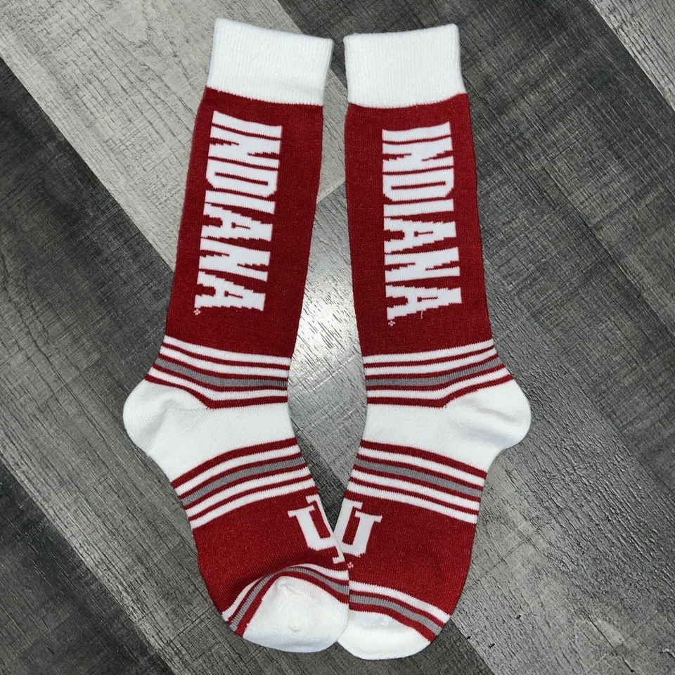 INDIANA HOOSIERS NCAA COLLEGE TEAM LOGO GO TEAM DRESS TROUSER SOCKS LARGE Q - Image 1 of 1