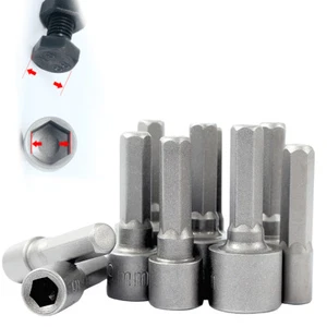 No Magnetic Hex Nut Driver Socket Wrench 1/4" Impact Drill Bit 36mmx 4mm to 1/2" - Picture 1 of 28
