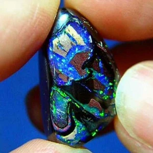 Colores de gema eléctrica * ópalo de hombro natural australiano sólido de 27 quilates * video - Imagen 1 de 1