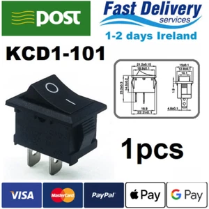 KCD1-101 2pin Rectangle Rocker Switch ON-OFF 15x21mm 1pcs - Picture 1 of 7