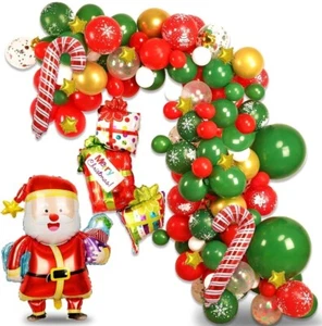 Kit Arco Globo Navidad Guirnalda 130 Piezas Rojo Verde Blanco Oro Globos - Imagen 1 de 7