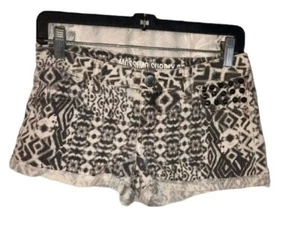 mossimo supply co short shorts black white pockets zipper button size 3 READ - Picture 1 of 7