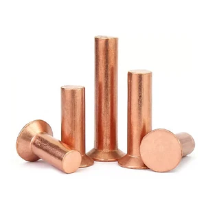 Solid Copper Countersunk Head Rivets DIN 661 - 2mm 2.5mm 3mm 4mm 5mm 6mm 8mm - Picture 1 of 71