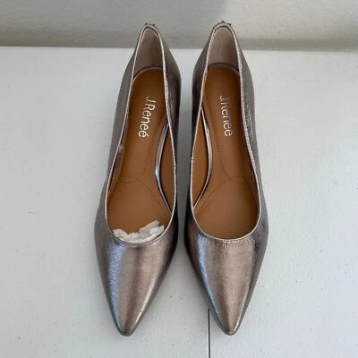 NEW J Renee Womens 9W Asilah Pump Taupe Metallic Nappa - Image 1 of 4