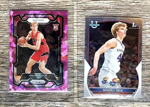 2 LOT 2023-24 PANINI PRIZM 1ST BOWMAN GRADEY DICK ROOKIE RC PINK CRACKED ICE 134 - Picture 1 of 2