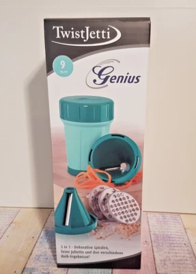 NEU ★ GENIUS TWIST JETTI 9 tlg ★ 5 in 1 JULIETTI SPIRALE + 3 verschiedene Reiben - Bild 1 von 4
