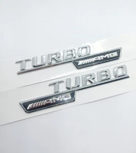 2 Logo Turbo AMG 140mm AMG GT emblème Chrome - Imagen 1 de 2