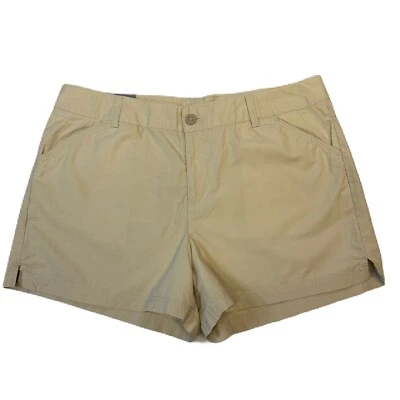 Columbia 女式庭院短裤 16 码斜纹布高腰棉 4 英寸内缝 Reg Fit 棕褐色 — 第 1/4 张图片