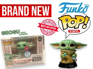 Funko Pop! Star Wars Grogu with Cookies Flocked Special Edition 465 in protector - Picture 1 of 7