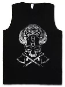 VIKING SKULL II CAMISETA SIN TANQUE Runas Valhall Valhalla Odín Thor Barco Vikingos Nórdicos - Imagen 1 de 1