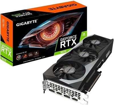GIGABYTE GeForce RTX 3070 Gaming OC 8G REV2.0 Graphics Card Wind force Fan LHR - Image 1 of 4