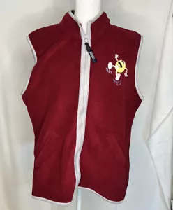 M&M Womens Full Zip Fleece Vest Sz 18/20 Burgundy Yellow M&M Embroidered - Picture 1 of 7