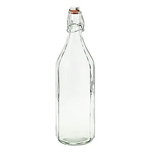 Transparent Glass Storage Bottle Airtight Ceramic Lid Oil Vinegar Bottle 1000ml - Picture 1 of 3