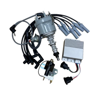 Distributor + Module + Coil+ Wires For Ford F150-250 E150-250-350 4.9 L6 1978-87 - Image 1 of 4