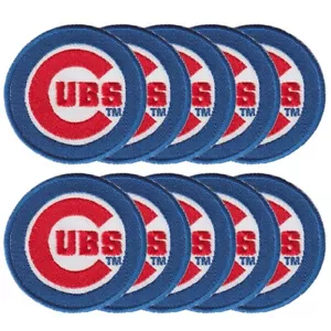 10 pcs Chicago Cubs Nation Baseball Logo Size 2.6"x2.6" Sew Iron On Patches - Picture 1 of 12