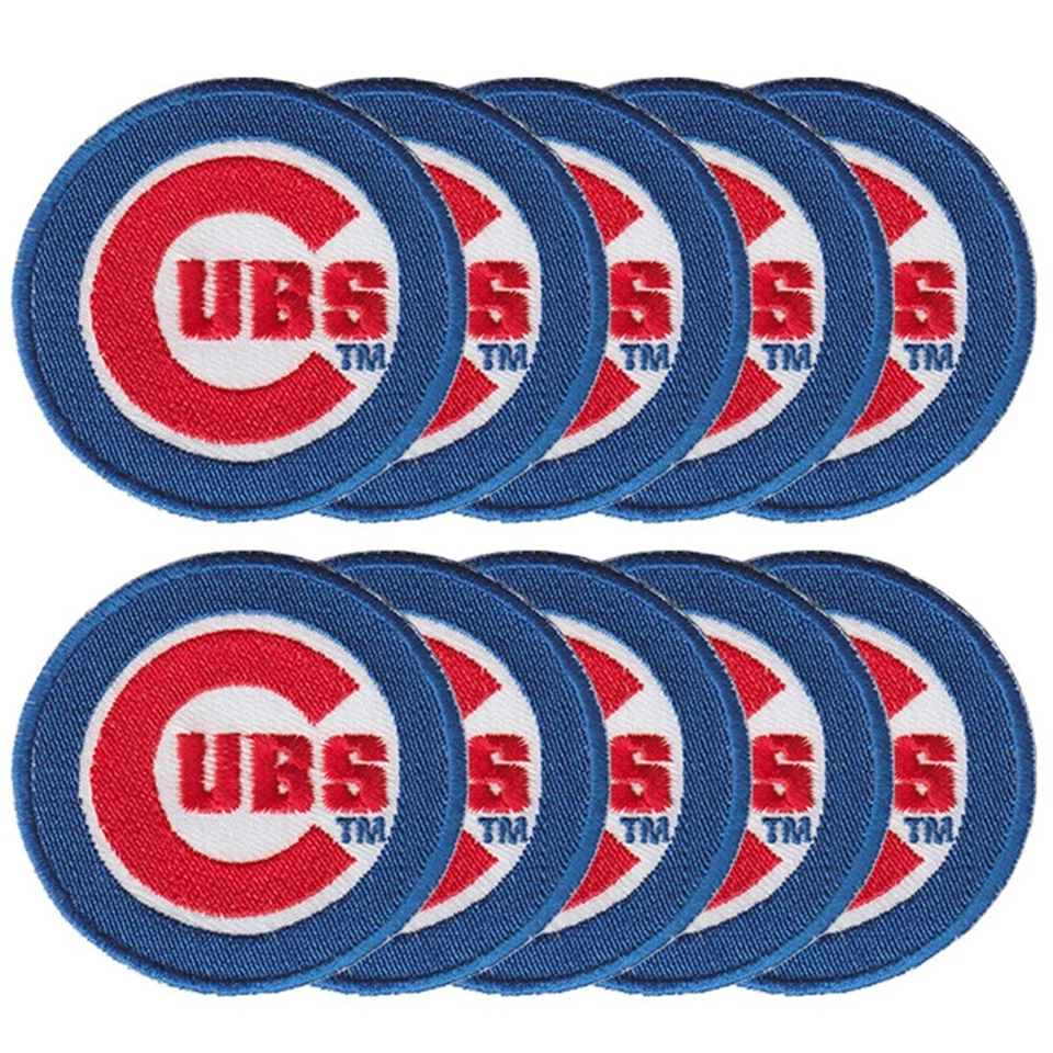 10 pcs Chicago Cubs Nation Baseball Logo Size 2.6"x2.6" Sew Iron On Patches - Image 1 of 4