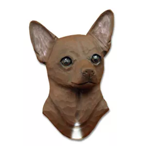 Chihuahua Head Plaque Figurine Brown - Picture 1 of 1