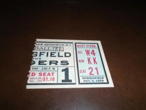 1940 SPRINGFIELD AT RUTGERS COLLEGE FOOTBALL TICKET STUB EX-MINT - Picture 1 of 2