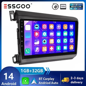 Radio de coche para Honda Civic 2012-15 Apple CarPlay estéreo GPS navegación WIFI Android 14 - Imagen 1 de 17