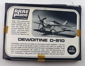Vintage Rare Plane Vacforms 1970 1/72 Scale Dewoitine D-510 Airplane Model Kit - Picture 1 of 6